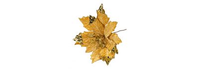 Flor navideña dorada lujosa