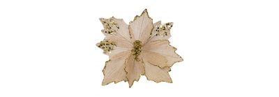 Flor artificial navideña 26cm dorado