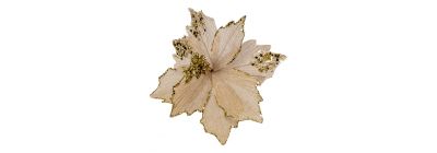 Flor navideña dorada 26 cm