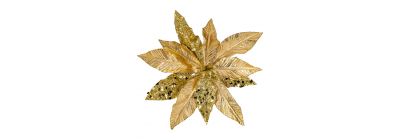 Flor artificial navideña 27cm dorado