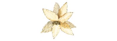 Flor artificial navideño 27cm champagne