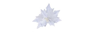 Flor artificial navideña 28cm blanco
