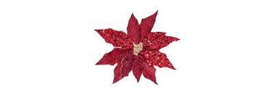 Flor artificial navideña 45cm rojo