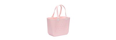 Bolso hule con detalle puntos rosado
