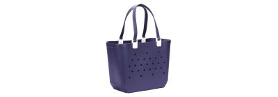 Bolso hule con detalle puntos azul