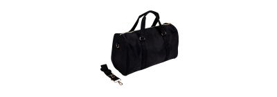 Bolso viaje con zipper negro y dorado