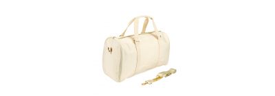 Bolso viaje con zipper beige y dorado