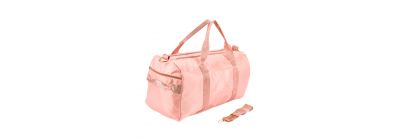 Bolso para viaje rosado y dorado