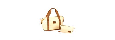 Bolso viaje expandible 2pzas beige+marron