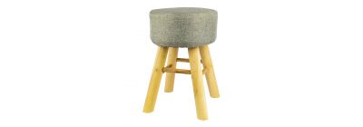 Banco redondo con base madera gris beige