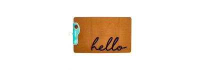 Alfombra hello marrón 50x80 cm