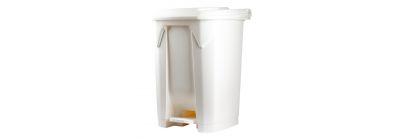 Basurero plástico pedal 50L blanco