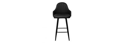 Silla acolchonada con base metalica 37x48x106cm negro