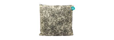 Cojín diseño flores negro