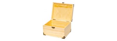 Caja madera beige bronce grande