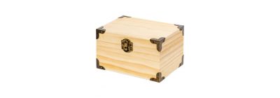 Caja madera beige bronce mediana