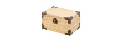 Caja madera beige bronce pequeña