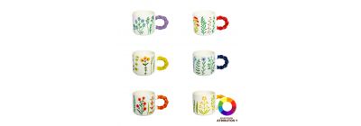 Jarra porcelana flores y hojas