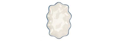 Jabonera porcelana borde azul