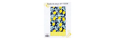 Toalla playa limones azul