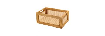 Caja madera con asas y malla