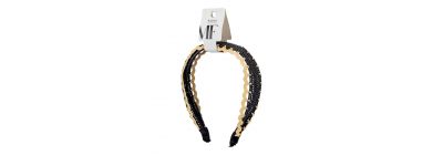 Diadema textura tejido negro beige