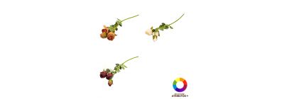 Rosa artificial 3 flores hojas