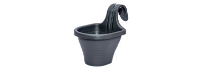 Maceta gris con gancho 3L