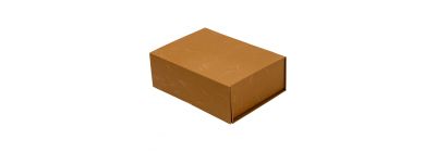 Caja plegable rayas marrón pequeña