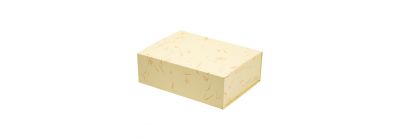 Caja rayas beige plegable