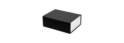 Caja plegable negro y blanco