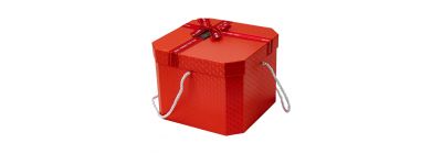 Caja cartón estampada y lazo