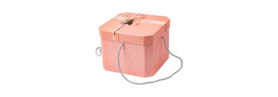 Caja cartón textura rosado