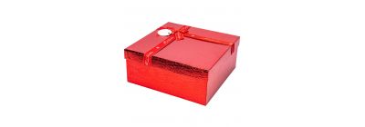 Caja grande relieve rojo dorado