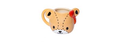 Jarra cerámica oso marrón y rojo