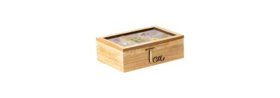 Caja madera para té beige