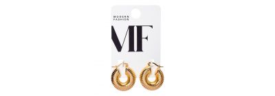Aretes metálicos dorados con relieve