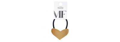 Cola cabello corazón dorado-negro