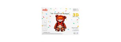 Globo oso con lazo marrón y rojo