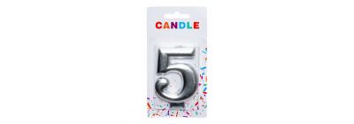 Candela número 5 plateado