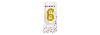Candela decorativa número 6