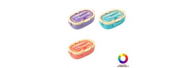 Taza ovalada con cubiertos