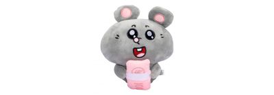 Peluche afelpado ratón gris