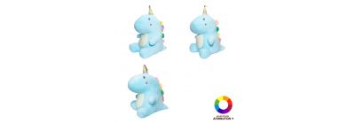 Peluche dinosaurio-unicornio multicolor
