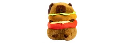Peluche capibara hamburguesa suave