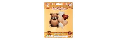 Globos metálicos oso y corazones