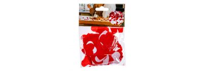 Confetti corazón rojo y blanco