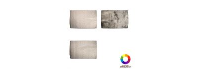 Alfombra afelpada gris y blanco