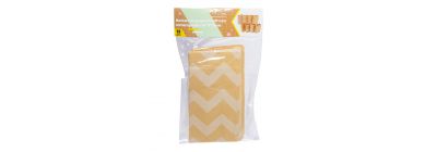 Bolsa kraft estampada beige y blanco