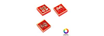 Caja estampado lazo navideño